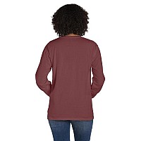 Unisex garment-Dyed Long-Sleeve T-Shirt with Pocket - NEW RAILROAD - S(D0102H7YT26)