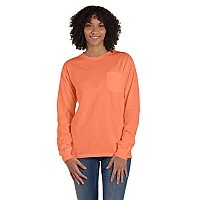 Unisex garment-Dyed Long-Sleeve T-Shirt with Pocket - NEW RAILROAD - S(D0102H7YTH8)