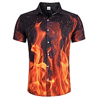 Mens And Women Halloween Dress Shirt Hawaiian Button Down Red Gold Black Guy Casual Short Sleeve Aloha Polo Shirts 3D Funny Blo