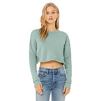 Ladies cropped Fleece crew - DEEP HEATHER - S(D0102H7WF12)