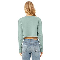 Ladies cropped Fleece crew - DEEP HEATHER - S(D0102H7WF12)