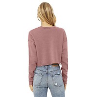 Ladies cropped Fleece crew - DEEP HEATHER - S(D0102H7WFZP)