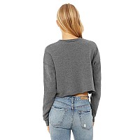 Ladies cropped Fleece crew - DEEP HEATHER - S(D0102H7WFYT)