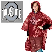 NCAA Ohio State Buckeyes Rain Poncho, Team Colors, One Size