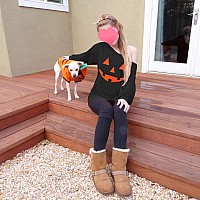 Roshop Womens Loose Baggy Off Shoulder Cute Holiday Long Sleeve Jack O Lantern Halloween Sweatshirt Tops B8 Xl