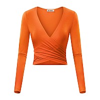 Vetior Womens Halloween Costumes Shirts Orange Crop Top For Women Party Club Night Sexy Xlarge Orange