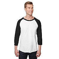 Unisex Premium Blend Ring-Spun 34 Sleeve Raglan T-Shirt - WHITE cHAR HTHR - 3XL(D0102H7M0JP)