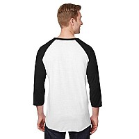 Unisex Premium Blend Ring-Spun 34 Sleeve Raglan T-Shirt - WHITE cHAR HTHR - 3XL(D0102H7M0JP)