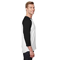 Unisex Premium Blend Ring-Spun 34 Sleeve Raglan T-Shirt - WHITE cHAR HTHR - 3XL(D0102H7M0JP)