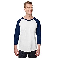 Unisex Premium Blend Ring-Spun 34 Sleeve Raglan T-Shirt - WHITE cHAR HTHR - 3XL(D0102H7M09T)