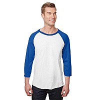 Unisex Premium Blend Ring-Spun 34 Sleeve Raglan T-Shirt - WHITE cHAR HTHR - 3XL(D0102H7M00T)