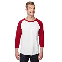 Unisex Premium Blend Ring-Spun 34 Sleeve Raglan T-Shirt - WHITE cHAR HTHR - 3XL(D0102H7M0AT)