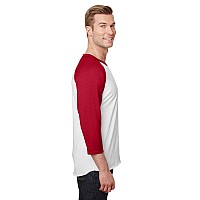 Unisex Premium Blend Ring-Spun 34 Sleeve Raglan T-Shirt - WHITE cHAR HTHR - 3XL(D0102H7M0AT)