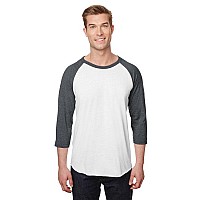 Unisex Premium Blend Ring-Spun 34 Sleeve Raglan T-Shirt - WHITE cHAR HTHR - 3XL(D0102H7M092)