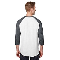 Unisex Premium Blend Ring-Spun 34 Sleeve Raglan T-Shirt - WHITE cHAR HTHR - 3XL(D0102H7M092)