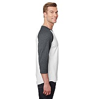 Unisex Premium Blend Ring-Spun 34 Sleeve Raglan T-Shirt - WHITE cHAR HTHR - 3XL(D0102H7M092)