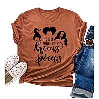 Tuwbue Its Just A Bunch Of Hocus Pocus Shirt Funny Halloween Shirts For Women S Orange1