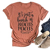 Tuwbue Its Just A Bunch Of Hocus Pocus Shirt Funny Halloween Shirts For Women L Orange2