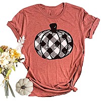 Halloween Pumpkin Shirts Women Fall Tshirts Cute Autumn Graphic Tees Thanksgiving Topsas Shown M