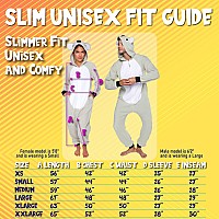 Funziez Slim Fit Adult Onesie Animal Halloween Costume Plush Fruit One Piece Cosplay Suit For Women And Men