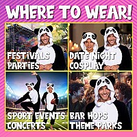 Funziez Slim Fit Adult Onesie Animal Halloween Costume Plush Fruit One Piece Cosplay Suit For Women And Men Panda