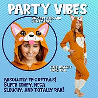 Funziez Slim Fit Adult Onesie Animal Halloween Costume Plush Fruit One Piece Cosplay Suit For Women And Men