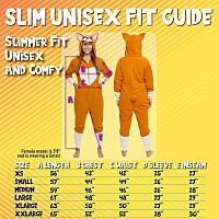 Funziez Slim Fit Adult Onesie Animal Halloween Costume Plush Fruit One Piece Cosplay Suit For Women And Men