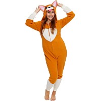 Funziez Slim Fit Adult Onesie Animal Halloween Costume Plush Fruit One Piece Cosplay Suit For Women And Men