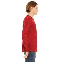 Unisex Jersey Long-Sleeve T-Shirt - RED - S(D0102H7WPJ8)