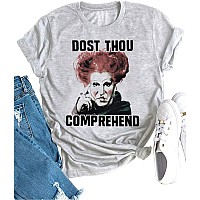 Dost Thou Comprehend Hocus Pocus Sanderson Sisters Funny Halloween Tshirt L Grey