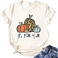 Halloween Pumpkin Shirts Women Fall Tshirts Cute Autumn Graphic Tees Thanksgiving Topsfallcreaml