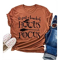 Tuwbue Its Just A Bunch Of Hocus Pocus Shirt Sanderson Sister Funny Halloween Tshirts Women Xl Orange4