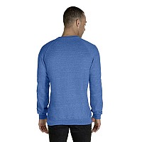 Adult Snow Heather French Terry crewneck Sweatshirt - ROYAL SNOW HTHR - XL(D0102H7MQ2X)