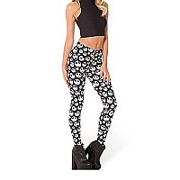 Qzunique Leggings For Women Halloween Fulllength Printed Legging Footless Elastic Yoga Pants Regular And Plus Size