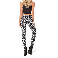 Qzunique Leggings For Women Halloween Fulllength Printed Legging Footless Elastic Yoga Pants Regular And Plus Size