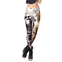 Qzunique Leggings For Women Halloween Fulllength Printed Legging Footless Elastic Yoga Pants Regular And Plus Size