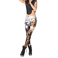 Qzunique Leggings For Women Halloween Fulllength Printed Legging Footless Elastic Yoga Pants Regular And Plus Size