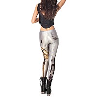 Qzunique Leggings For Women Halloween Fulllength Printed Legging Footless Elastic Yoga Pants Regular And Plus Size