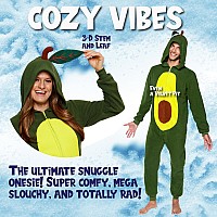 Funziez Slim Pineapple And Avocado Adult Onesie Food Halloween Costume One Piece Cosplay Suit For Adults Women And Men