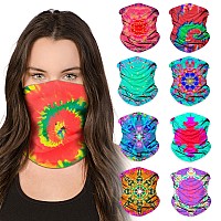 Sojourner Bags Tie Dye Gaiter Face Mask Bandana 9 Pack Neck Gators Face Coverings For Men Women I Neck Gator Masks For Hal