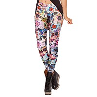 Qzunique Leggings For Women Halloween Fulllength Printed Legging Footless Elastic Yoga Pants Regular And Plus Size