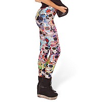 Qzunique Leggings For Women Halloween Fulllength Printed Legging Footless Elastic Yoga Pants Regular And Plus Size