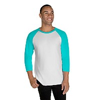 Unisex Premium Blend Ring-Spun 34 Sleeve Raglan T-Shirt - WHITE cHAR HTHR - 3XL(D0102H7M0B2)