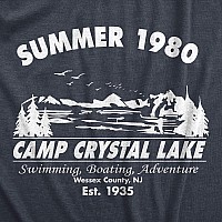 Crazy Dog Mens T Shirt Camp Crystal Lake 1980 Spooky Halloween Horror Movie Slasher Jason Shirt Flick Film Buff 80S Movie Grap