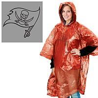 Wincraft NFL Tampa Bay Buccaneers Rain Poncho, Team Colors, One Size