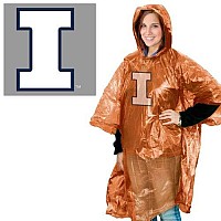 NCAA Illinois Illini Rain Poncho, Team Colors, One Size