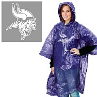 NFL Minnesota Vikings Rain Poncho, Team Colors, One Size