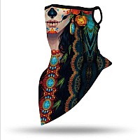 Yayourel Halloween Mask Halloween Masks For Adults Skull Mask Skeleton Bandana Neck Gaiter Face Mask Covering Ear Loop Hole Tria