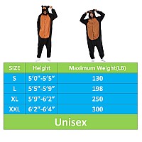 Iii Hhons Onesie Black Bear Adult Womenmen Animal Costume Halloween Cosplay Sleepwear Onesies Christmas For Teen