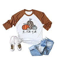 Its Fall Yall Leopard Pumpkin Shirts For Women Funny Halloween Tops Fall Tshirts Xl Burnt5